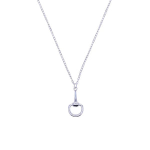 2025 New 925 Sterling Silver High Polished Horse Snaffle Bit Pendant Necklace Fashion European Plain Jewelry For Women Jewelry Silver / 41cm with 5cm