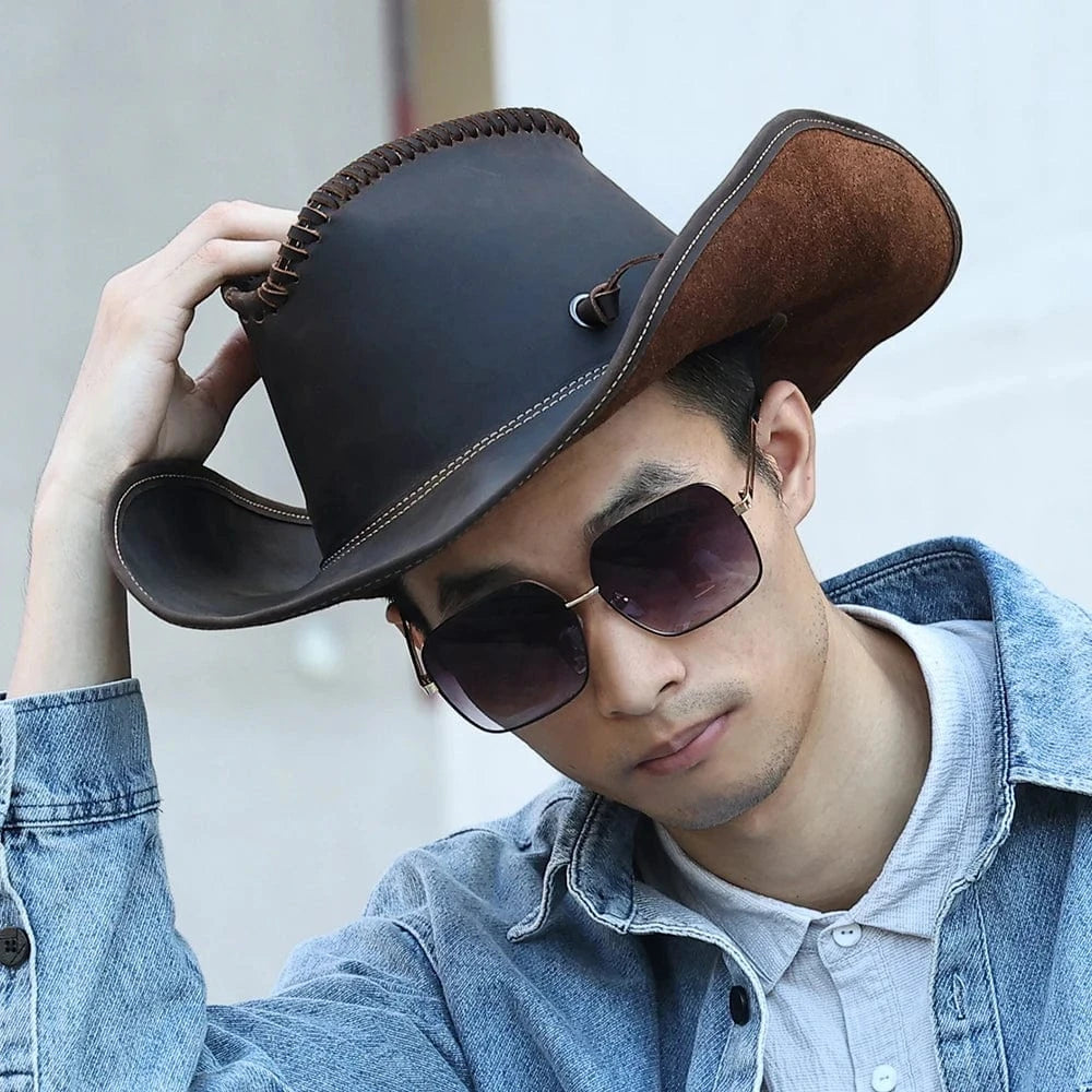 Aito nahkainen cowboyhattu