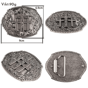 Bältespänne med kors och ornament i westernstil