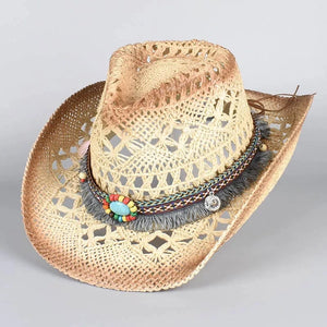 Boho Cowboy Stråhatt Beige / About 58cm