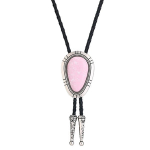 Bolo tie i droppform med naturlig turkos