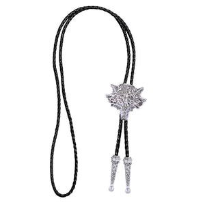Bolo tie med 3D-varghuvud i metall