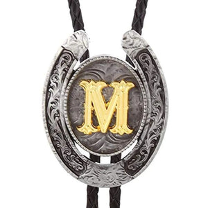 Bolo tie med bokstavsemblem A–Z Silver M
