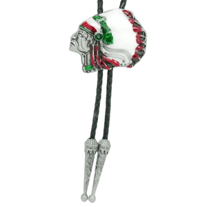 Bolo tie med indianskt motiv i antiksilver Flerfärg