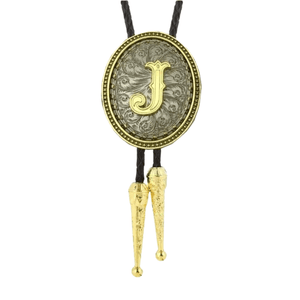 Bolo tie med initial A–Z i tvåtonad metall J