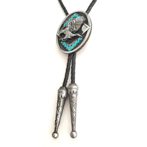 Bolo tie med örn och turkosdetaljer Silver och turkosblå