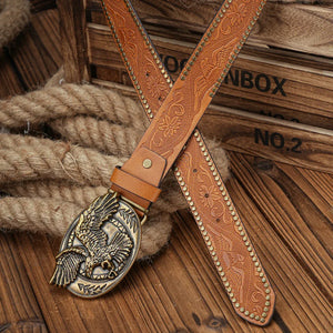 Cowboybälte med guldfärgat örnspänne