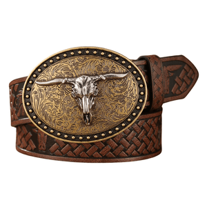 Cowboybälte med Longhornskalle