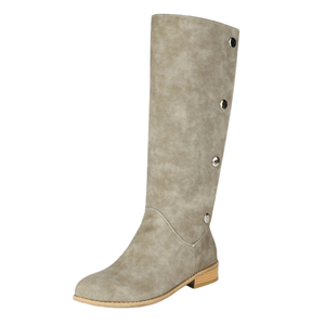 Cowboyboots i mockalook med knappar och bred skaftöppning Grå / 40