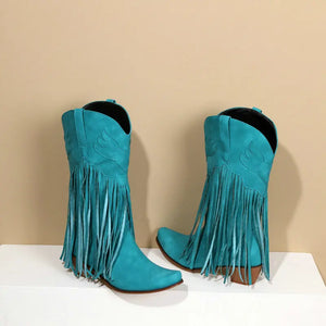 Cowboyboots med fransar och retrolook
