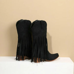 Cowboyboots med fransar och retrolook