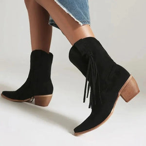 Cowboyboots med tryckt mönster