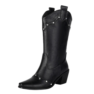 Cowgirl Boots med Nitdetaljer Svart / 35