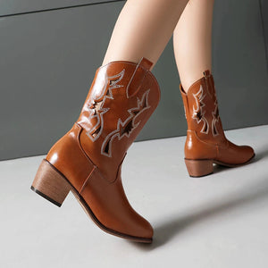 Cowgirl Boots med Utskärningar