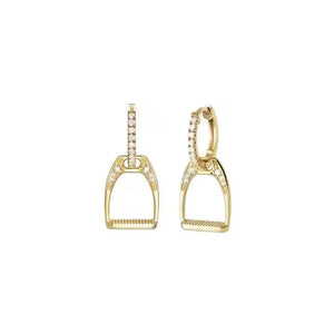 Delicate 100% 925 Sterling Silver fashion Horse Jewelry Simple Equestrian Horse Lover Hoop Earring Paved Mini CZ Dangle Earring