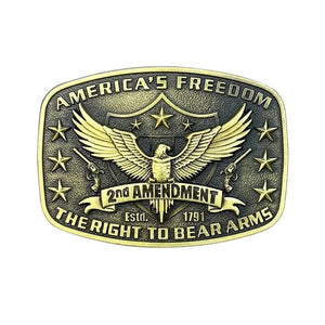 Freedom Bältesspänne 2nd Amendment Vapen Guld