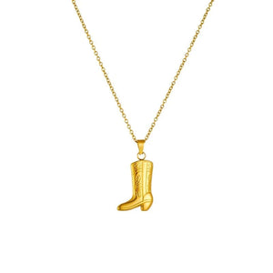 Halsband med hänge i form av en cowboyboots Guld