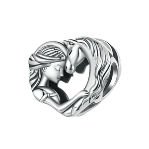 Hjärtberlock Häst Silver Modell 2