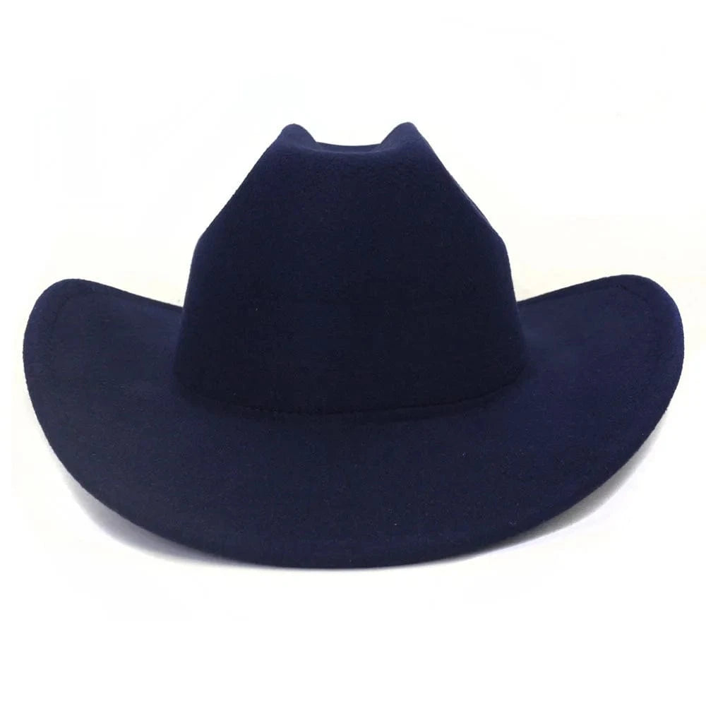 Klassisk cowboyhatt filt Marinblå / 56-58cm