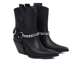 Låga Cowboyboots med Nitar för Dam