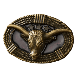 Longhorn Bältesspänne Western Cowboy Spänne Metall Bronsdröd