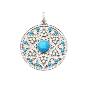 Mandala hänge i silver med turkos Silver med turkos