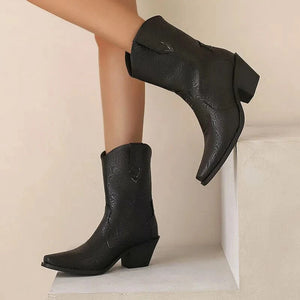 Mönstrade Låga Cowboyboots för Dam