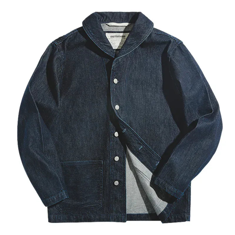 Mörkblå vintage jeans jacka herr