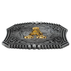 Personligt bokstav bältesspänne western stil metall