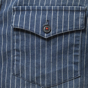Randig cowboy skjorta herr i stretch-denim