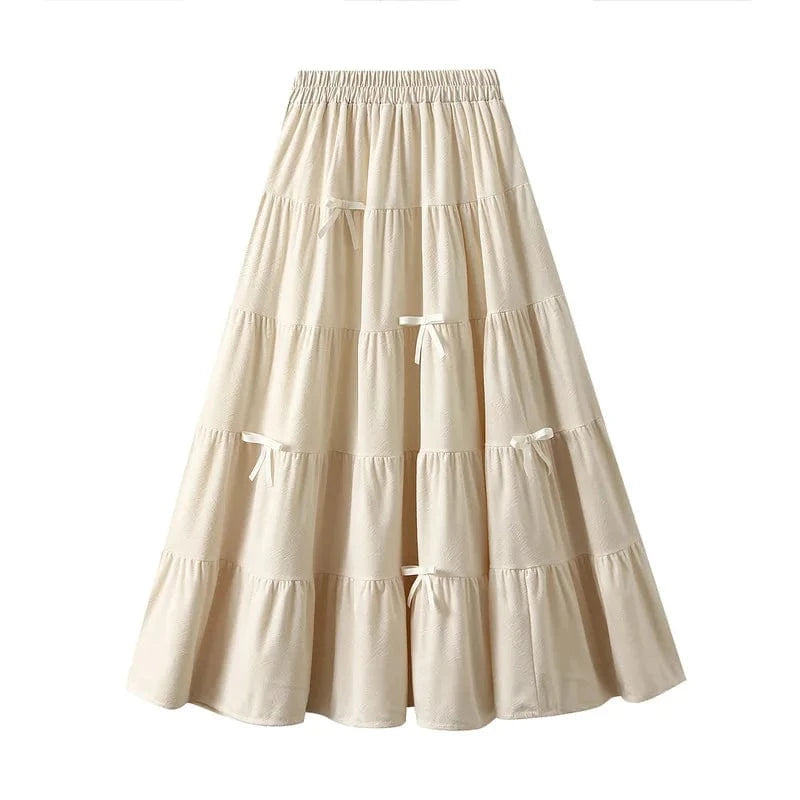 Sammetskjol med rosetter Beige / One Size