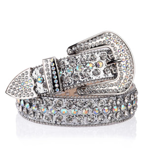 Silverfärgat westernbälte med strass