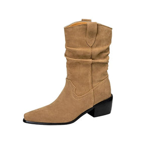 Slouchiga Cowboyboots i Mocka Beige / 35