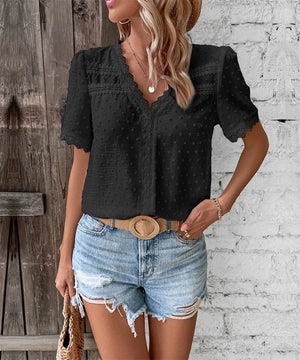 V ringad blus dam