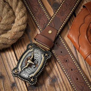 Vintage cowboybälte longhornspänne