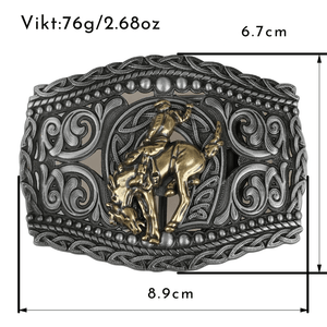 Western Bältesspänne i Metall med Präglad Design