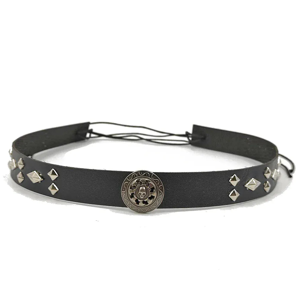 Westernhattband med metallnitar Svart / 1 stycke