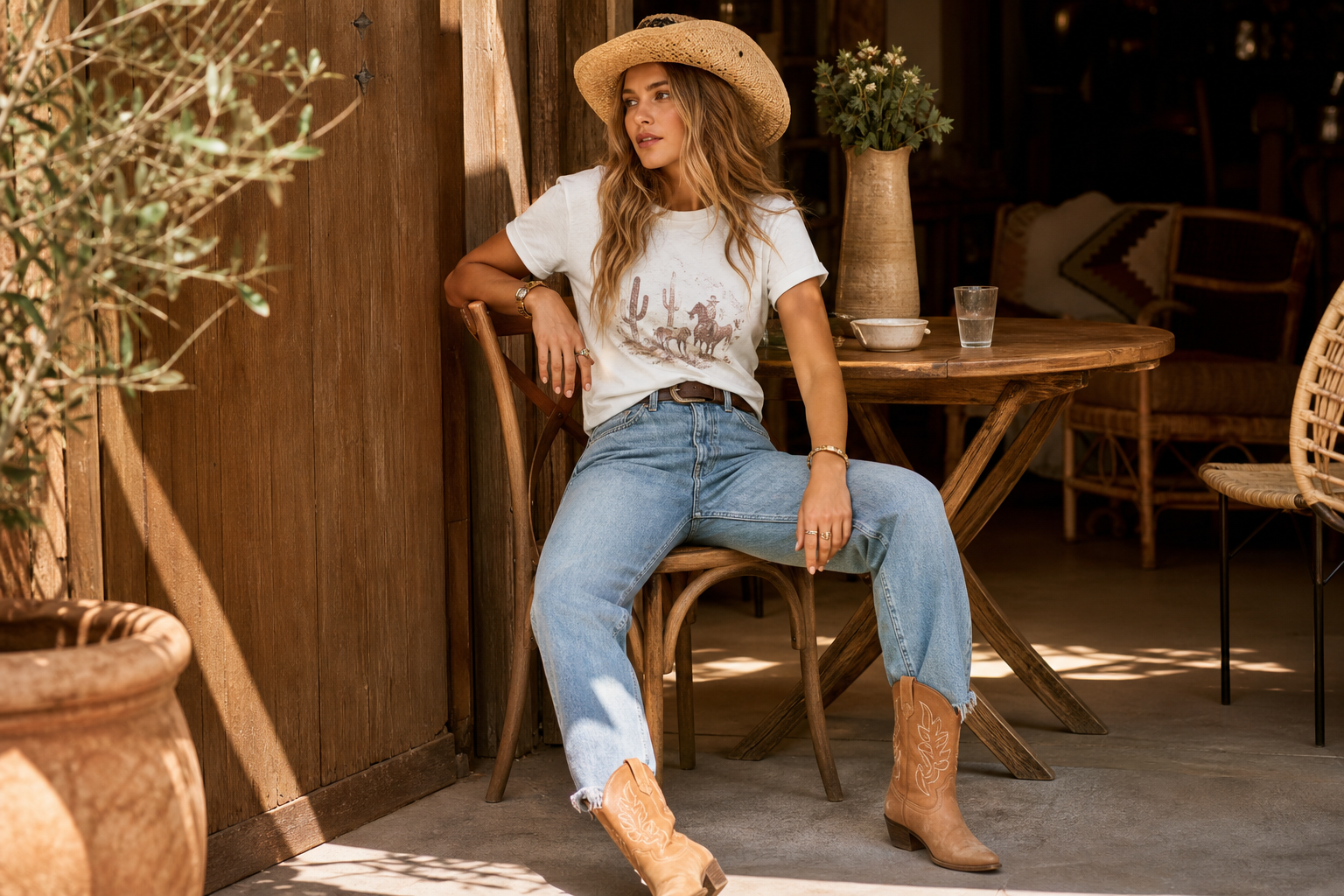 Look western pour brunch et week-end décontracté