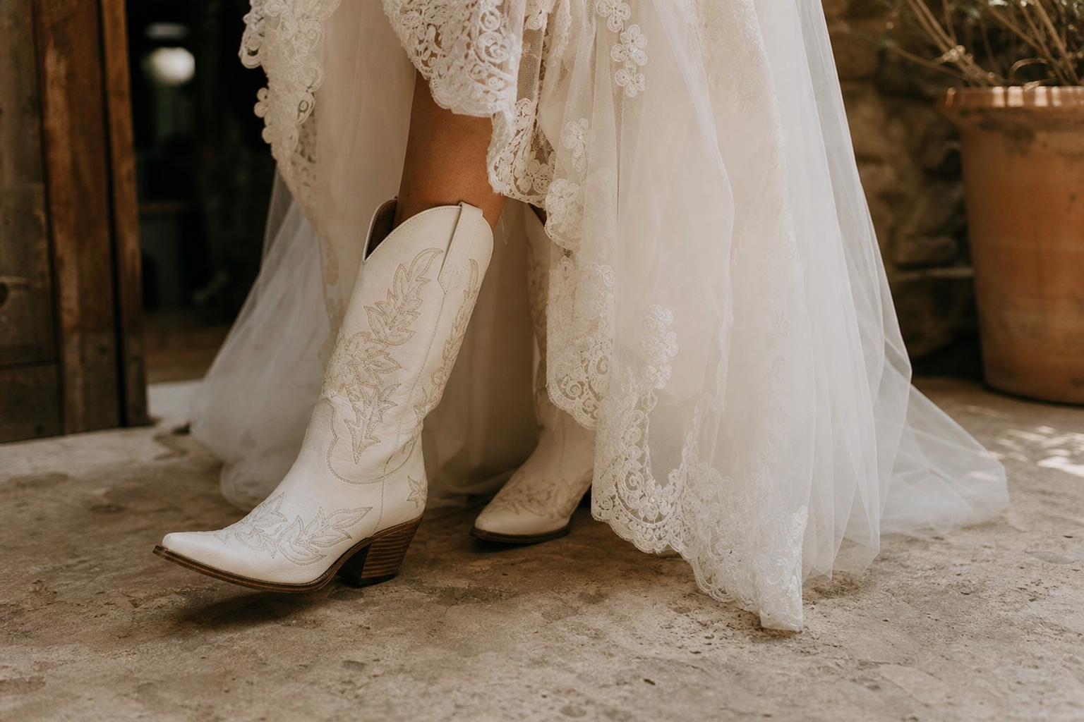 Cowboy boots pour la mariée : choisir ses bottes de mariage