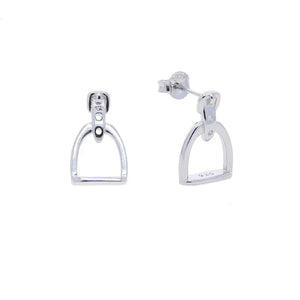 100% 925 Sterling Silver Equestrian Jewelry 3 Colors Cute Lovely Design Stirrup Stud Earring silver