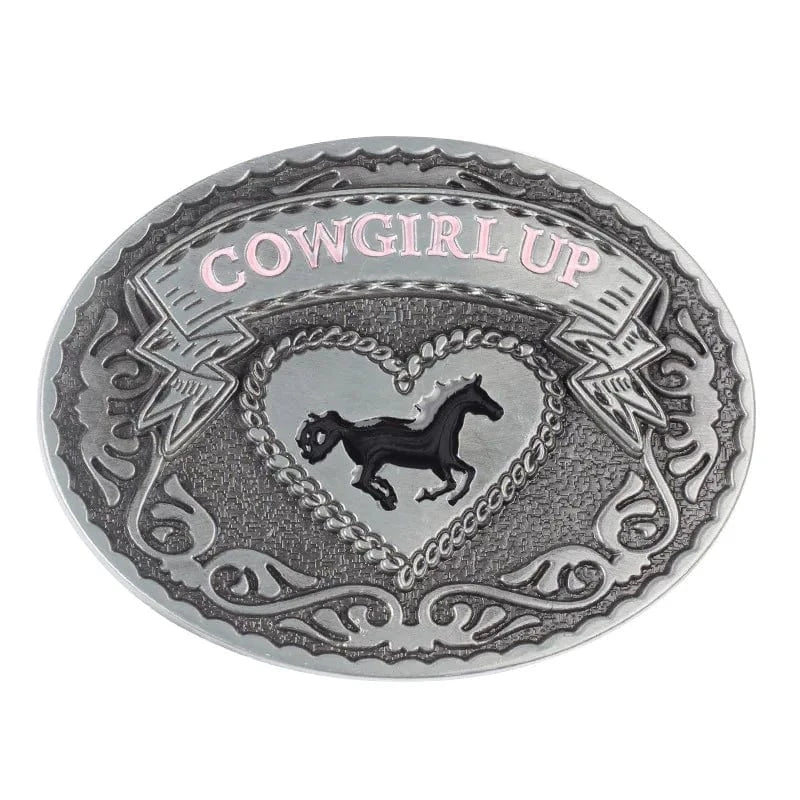 Bältespänne Cowgirl Up Oval häst