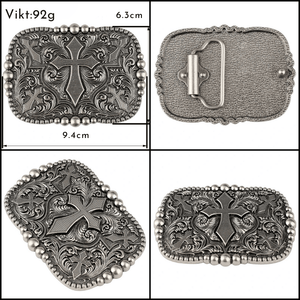 Bältespänne med kors och ornament i westernstil
