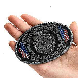 Bältesspänne polis märkesdesign amerikansk stil Silver