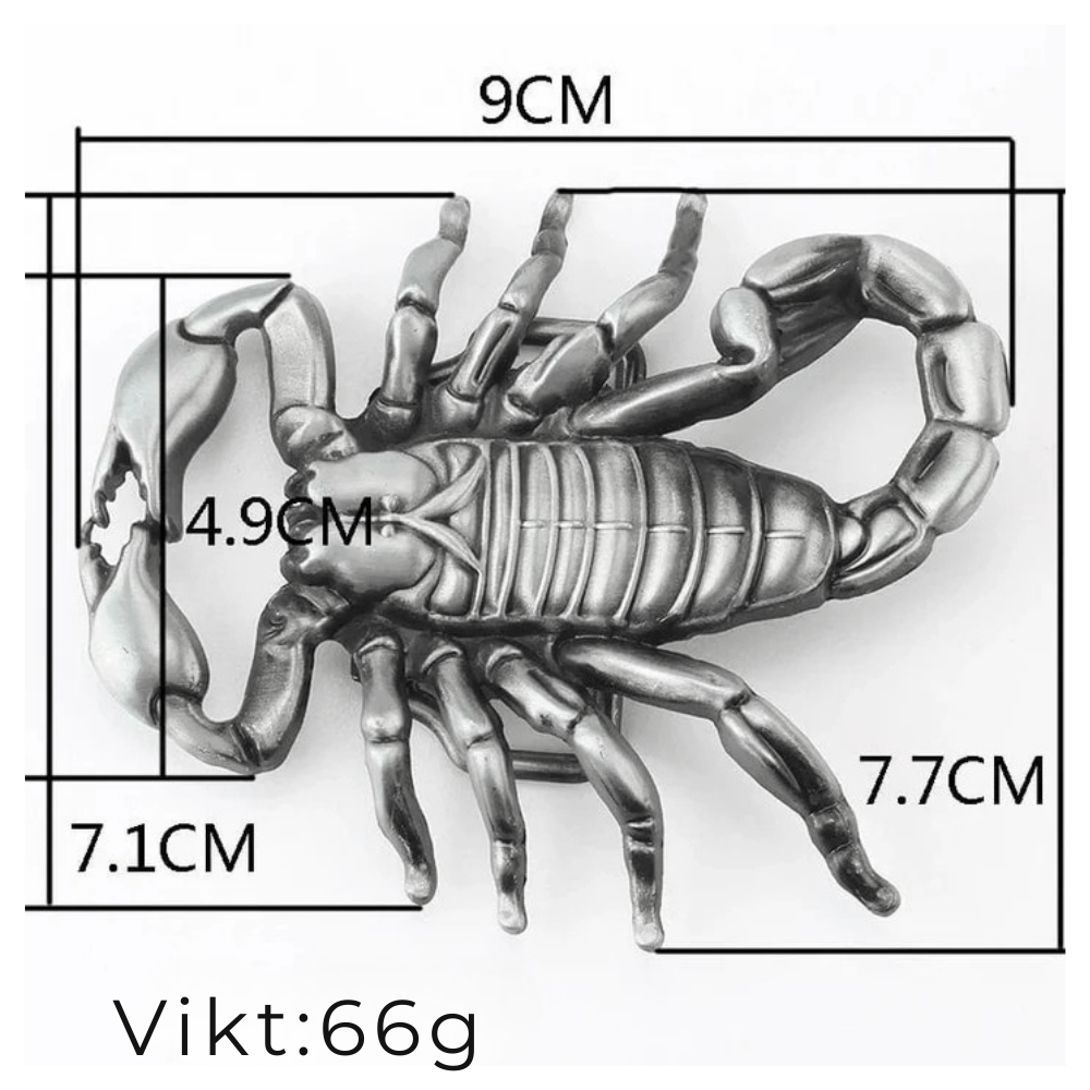 Bältesspänne Skorpion i metall Silver