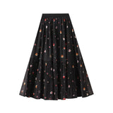 Blommig kjol Svart / One size