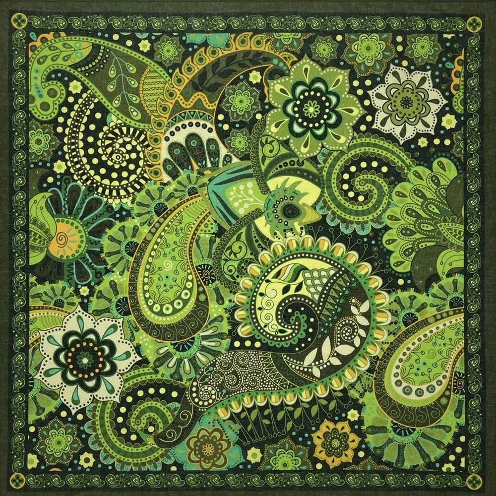 Bohemisk Grön Paisley Bandana Grön
