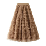 Bohemisk lång kjol Khaki / One Size