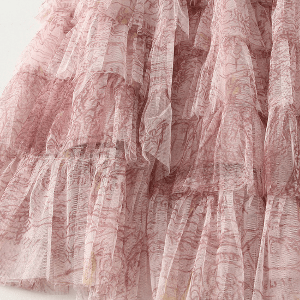Bohemisk tyllkjol med tie-dye mönster