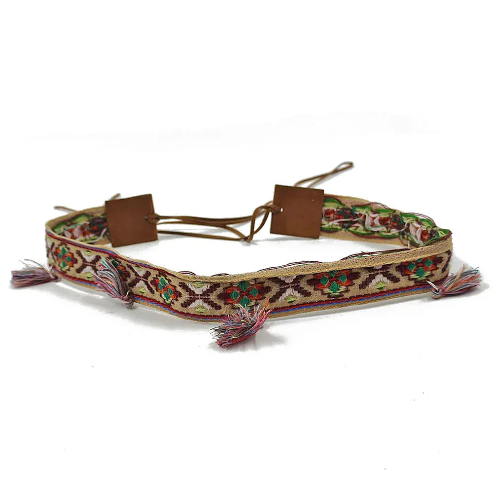 Boho broderat cowgirlhattband Flerfärgad / 1 stycke