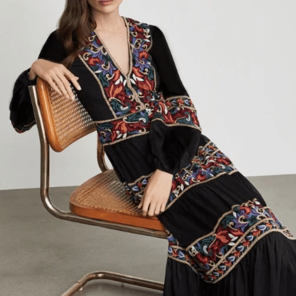 Boho klänning svart